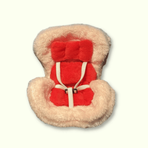 Labubu Car Seat - Beige with Red