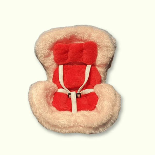 Labubu Car Seat - Beige with Red